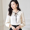 蝴蝶结雪纺衫女上衣2024春装新款洋气小衫长袖女衬衣0598 商品缩略图2