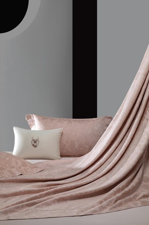 利路米家纺24年春季新款百支匹马棉色织提花四件套  卢浮花园--赤粉 商品图4