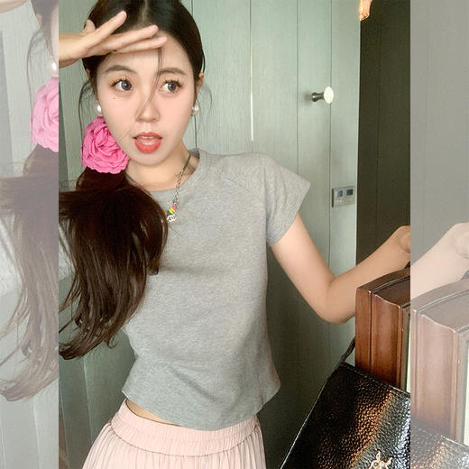 <曾小咸推荐> 【囤货系列】5色纯色正肩T恤 商品图3