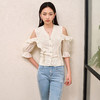 温柔浪漫氛围感露肩拼接套头针织秋季修身上衣女MS88SW530A20 商品缩略图2