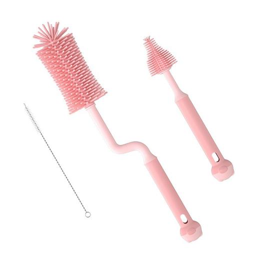 【去污实力派！妈妈更放心】硅胶奶瓶刷婴儿奶嘴刷吸管刷360度旋转洗奶瓶刷子清洁刷套装 商品图4