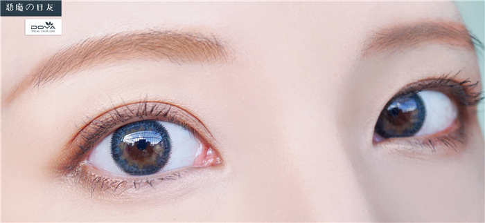 DOYA 恶魔之目灰色美瞳佩戴图