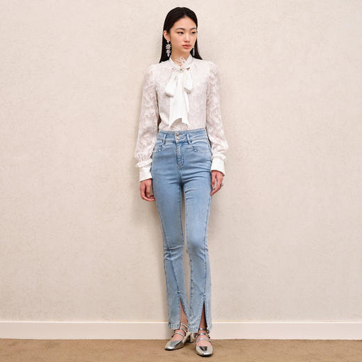 精致复古提花百搭衬衫优雅温柔风衬衣秋装上衣女MS88TP503A10 商品图3