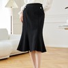 西装半身裙女2024春装新款高腰中长裙OL气质A字裙鱼尾裙608 商品缩略图0