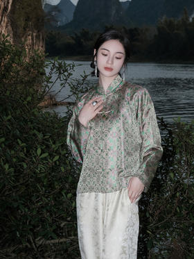 盛唐婧 |真丝宋锦如意纹外套