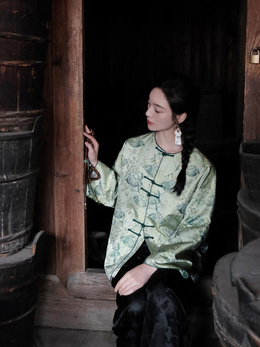盛唐婧 |真丝宋锦竹菊外套 商品图2
