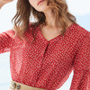 欧芮儿夏2019新款波点V领衬衫女宽松喇叭袖小衫很仙上衣设计感 商品缩略图3