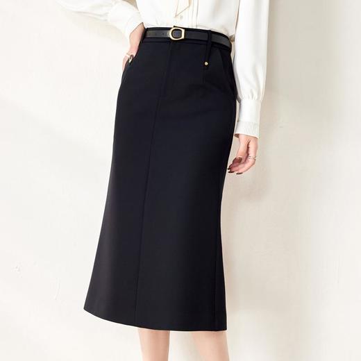 开叉半身裙鱼尾裙女2024春装新款高腰显瘦中长裙包臀裙6516 商品图1