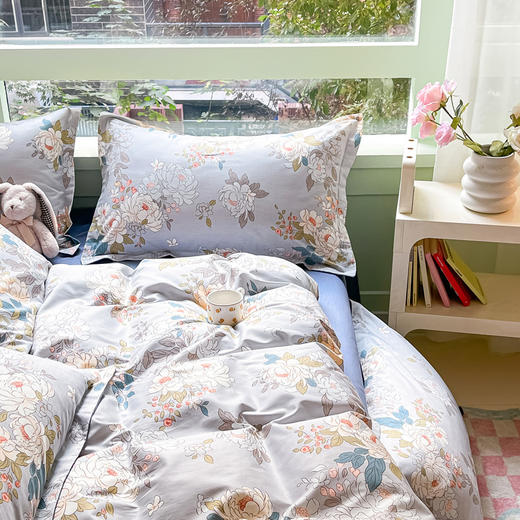 利路米家纺24年春季新款全棉印花四件套牡丹花开 商品图7