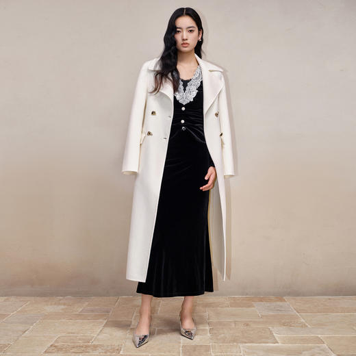 法式优雅复古氛围感丝绒蕾丝上衣修身MS88TP501A90 商品图1