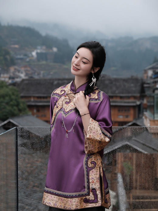 盛唐婧 |高货/重缎真丝立领外套[特价品] 商品图3