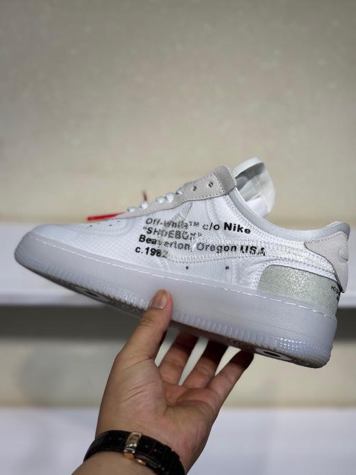 夏日特惠💰360 OFF-WHITE x Nike Air Force1 Low Black White 2.0 联名潮流款 空军一号低帮防滑休闲板鞋 男女同款 商品图2