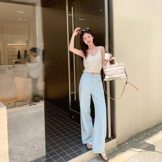 <曾小咸推荐> 【海盐冰椰椰】杏色吊带+蓝色裤子 商品图1