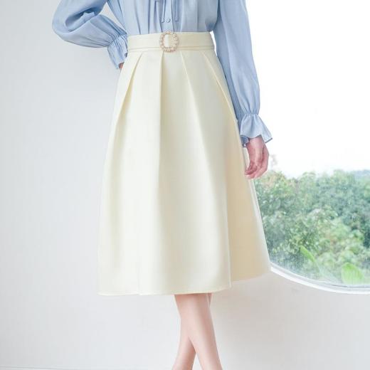 米色半身裙女2024春装新款时尚中长款气质半身裙A字裙5102 商品图3