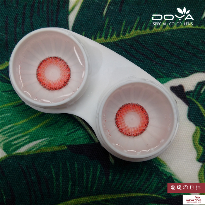 DOYA 恶魔之目红色美瞳镜片实物图