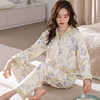 高档纯棉睡衣长袖开衫春秋款家居服大码套装 商品缩略图0