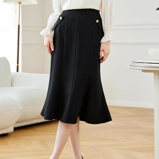 西装半身裙女2024春装新款高腰中长裙OL气质A字裙鱼尾裙608 商品图1