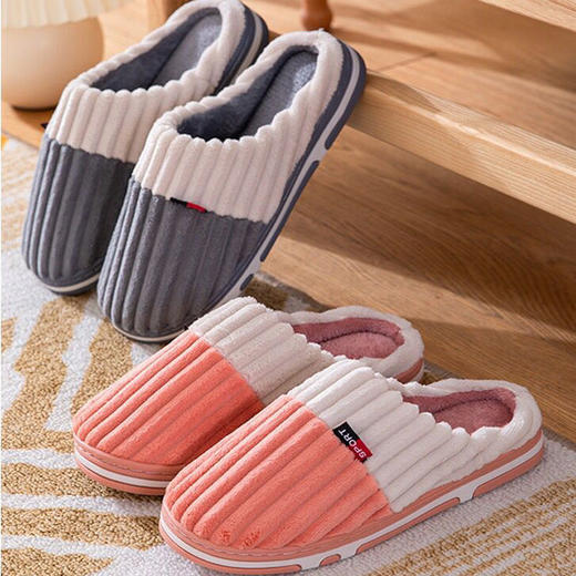 买一送一 棉拖鞋女居家用情侣男加厚底毛绒可爱冬季防滑包跟月子鞋 商品图7