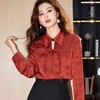 盘扣缎面雪纺衫女上衣2024春装新款洋气小衫长袖女衬衣8892 商品缩略图4