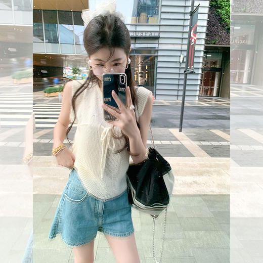 <曾小咸推荐>2色针织系带上衣 日常99.99 立降40 秒杀59.99 ！ 商品图1