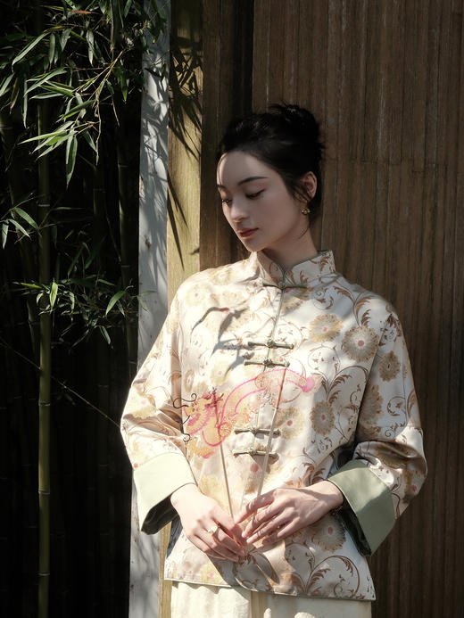 盛唐婧 |真丝宋锦折枝团花纹外套 商品图1