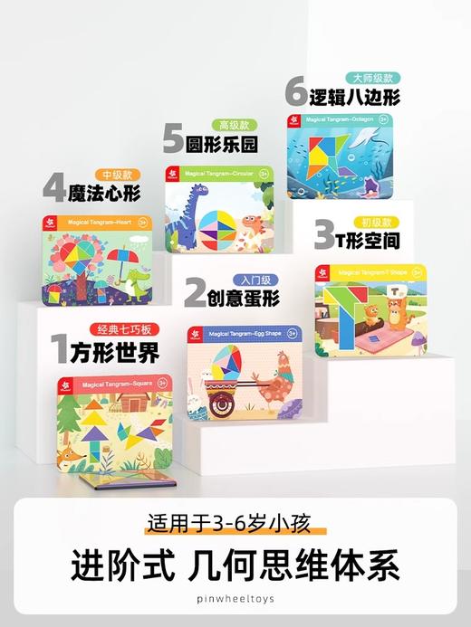 Pinwheel磁性七巧板智力拼图幼儿园专用磁力贴儿童益智玩具3到6岁 商品图1