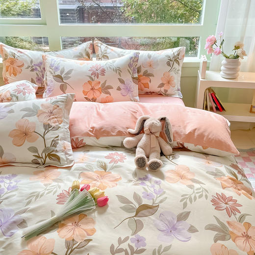 利路米家纺24年春季新款全棉印花四件套   暖意 商品图1