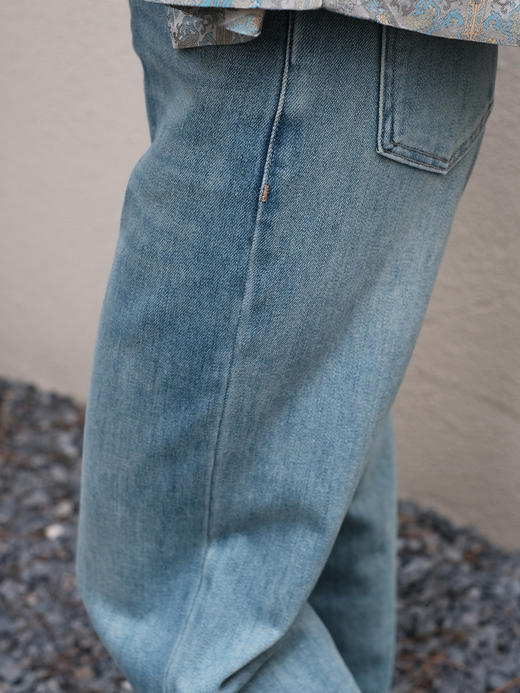 盛唐婧 |水洗蓝牛仔直筒阔腿裤[特价品] 商品图2