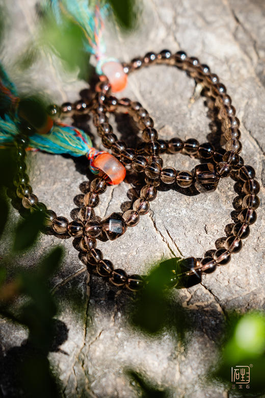 天然茶白水晶南红跑环手链 商品图5