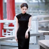 年轻款纯欲风黑色旗袍温婉优雅日常淑女范TX8305 商品缩略图2
