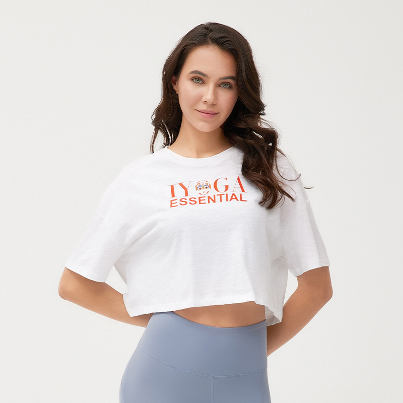 IYOGA  2024 休闲宽松百搭正肩短袖t065