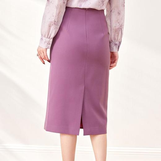 职业后开叉西装裙女20024春装新款高腰包臀中长款A字裙6509 商品图3