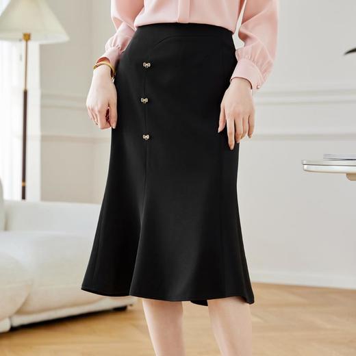 紫色鱼尾裙西装裙2024春装新款显瘦包臀裙中长款半身裙602 商品图3