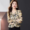 荷叶边碎花雪纺衫女2024春装新款洋气小衫长袖女衬衣1765 商品缩略图2