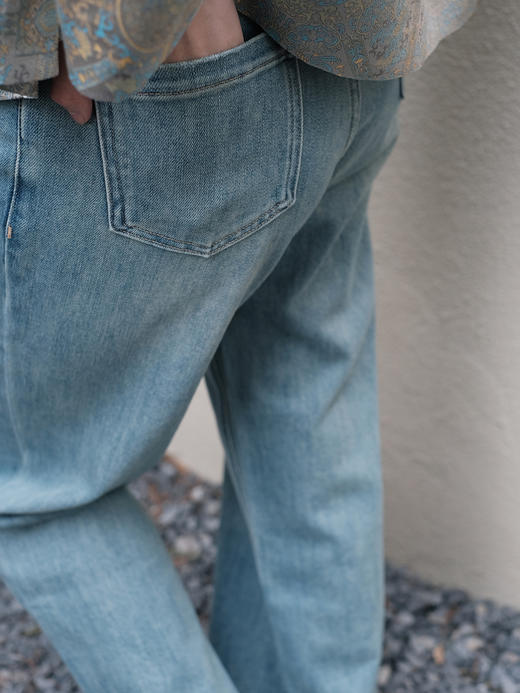 盛唐婧 |水洗蓝牛仔直筒阔腿裤[特价品] 商品图3