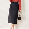 盘扣黑色半身裙女2024春装新款开叉包臀裙高腰A字裙6520 商品缩略图0