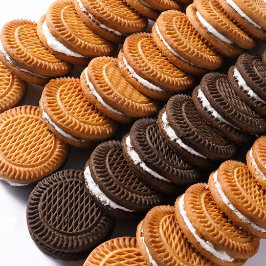 【超好吃！奶油夹心饼干】美味饱腹且能量满满，多种口味，巧克力+柠檬+牛奶+香蕉，老式怀旧独立包装整箱早餐饼干休闲零食 商品图3