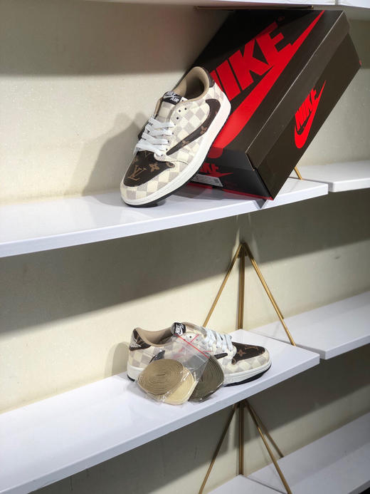 夏日特惠💰470 公司级 # 驴牌 LV x Air Jordan AJ1 Low OG SP 联名倒勾低帮 商品图8