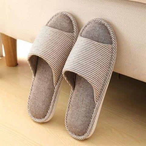 亚麻拖鞋女春秋室内家居家情侣防滑厚底静音四季棉麻布拖鞋男夏季 商品图6