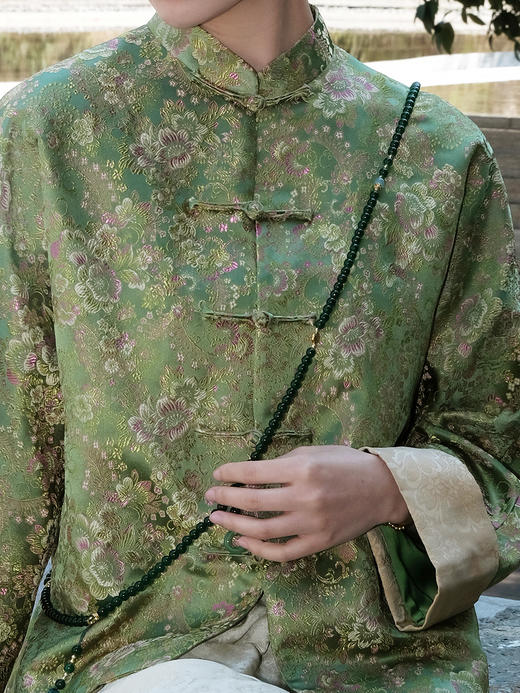  盛唐婧 |限量款宋锦老料繁花对襟外套 商品图2