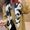 XL- 192676法式经典山茶花黑米雅致篙级斜纹绸 14姆米桑蚕丝斜纹真丝丝巾 商品缩略图1