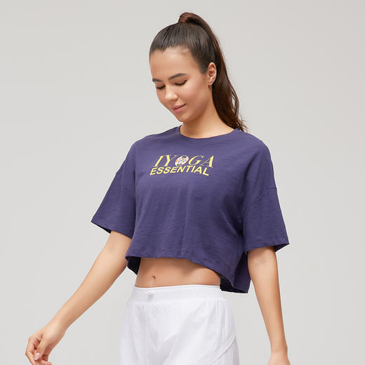 IYOGA  2024 休闲宽松百搭正肩短袖t065 商品图3