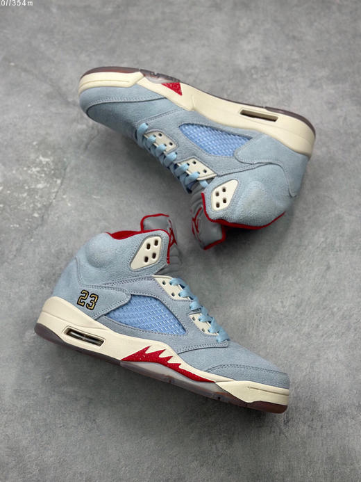 夏日特惠💰500 Air Jordan 5 Retro Low GC "CNY" 高邦 AJ5浅蓝红乔丹篮球鞋系列 商品图4