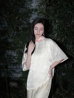 已下架| 盛唐婧 |米杏色新中式国风提花上衣