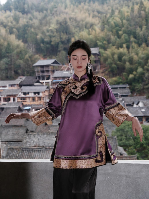 盛唐婧 |高货/重缎真丝立领外套[特价品] 商品图0