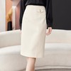 开叉半身裙女2024春装新款高腰显瘦西装裙中长款包臀裙1770 商品缩略图3