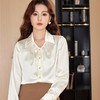 醋酸缎面雪纺衫女上衣2024春装新款洋气小衫长袖女衬衣8886 商品缩略图1