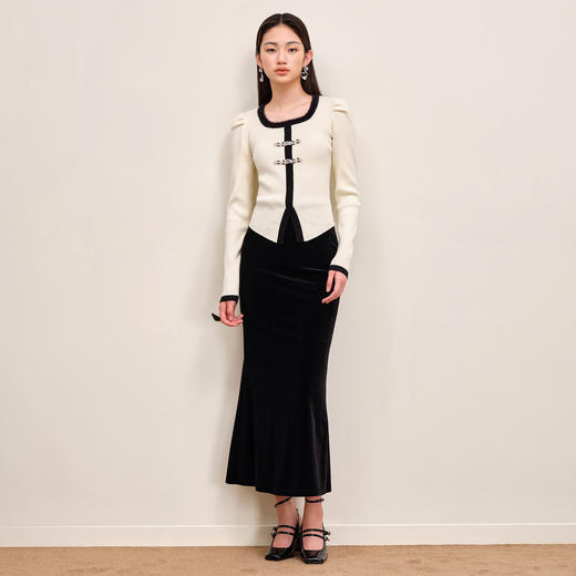 名媛千金小香风修身套头针织衫秋季上衣女MS88SW504A20 商品图0