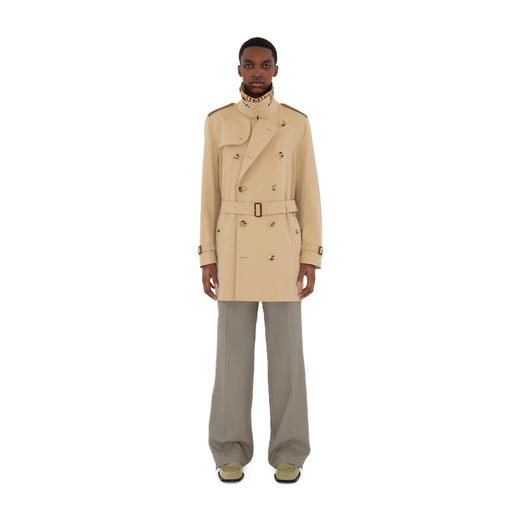 BURBERRY 巴宝莉 男士肯辛顿版型 – 短款 Heritage Trench 束腰风衣 蜂蜜色 8079390 A1366 商品图1