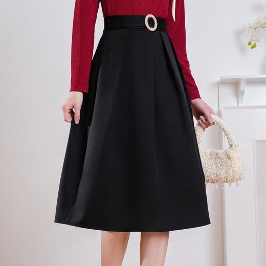 米色半身裙女2024春装新款时尚中长款气质半身裙A字裙5102 商品图2